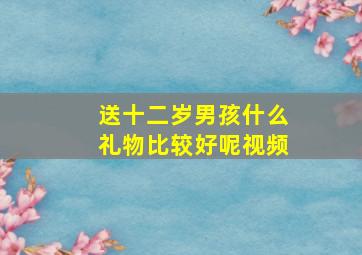 送十二岁男孩什么礼物比较好呢视频