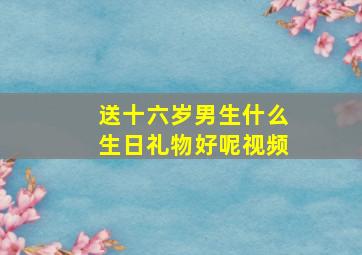 送十六岁男生什么生日礼物好呢视频