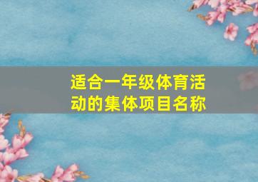 适合一年级体育活动的集体项目名称