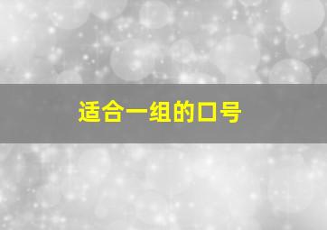 适合一组的口号