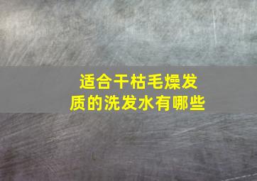 适合干枯毛燥发质的洗发水有哪些