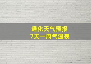 通化天气预报7天一周气温表