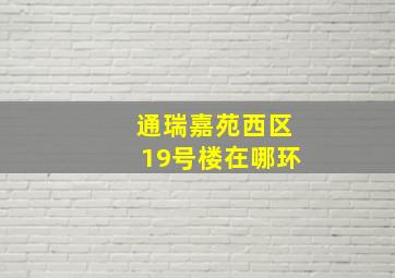 通瑞嘉苑西区19号楼在哪环