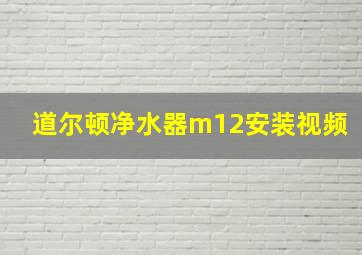 道尔顿净水器m12安装视频