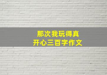 那次我玩得真开心三百字作文