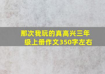 那次我玩的真高兴三年级上册作文350字左右