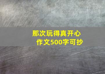 那次玩得真开心作文500字可抄