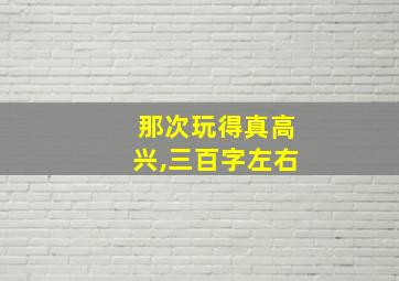 那次玩得真高兴,三百字左右