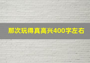 那次玩得真高兴400字左右