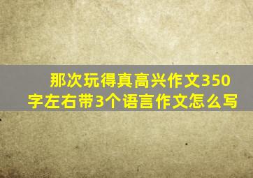 那次玩得真高兴作文350字左右带3个语言作文怎么写