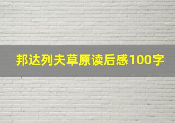 邦达列夫草原读后感100字