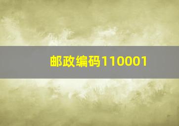 邮政编码110001