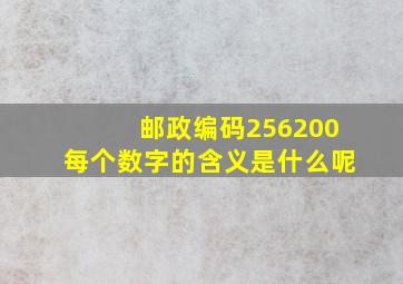 邮政编码256200每个数字的含义是什么呢