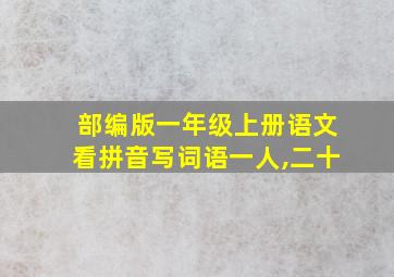 部编版一年级上册语文看拼音写词语一人,二十