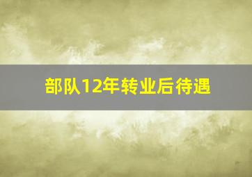 部队12年转业后待遇