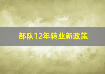 部队12年转业新政策