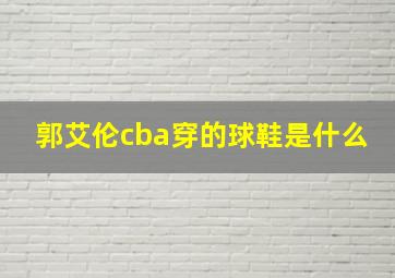 郭艾伦cba穿的球鞋是什么