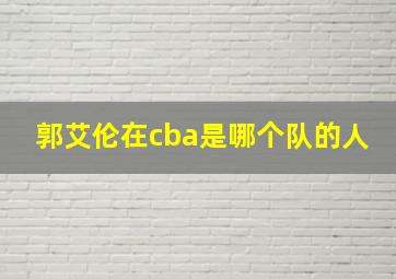 郭艾伦在cba是哪个队的人