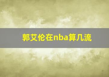 郭艾伦在nba算几流