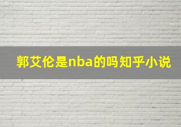 郭艾伦是nba的吗知乎小说