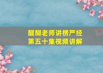 醍醐老师讲楞严经第五十集视频讲解