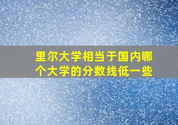 里尔大学相当于国内哪个大学的分数线低一些