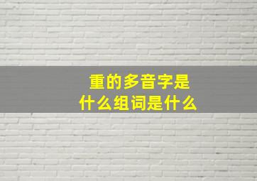 重的多音字是什么组词是什么