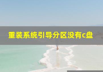 重装系统引导分区没有c盘