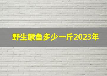 野生鳜鱼多少一斤2023年