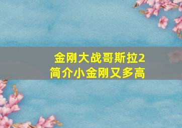 金刚大战哥斯拉2简介小金刚又多高