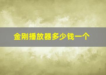 金刚播放器多少钱一个