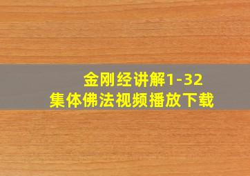 金刚经讲解1-32集体佛法视频播放下载