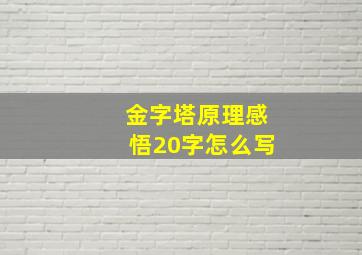 金字塔原理感悟20字怎么写