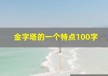 金字塔的一个特点100字