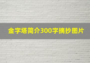 金字塔简介300字摘抄图片