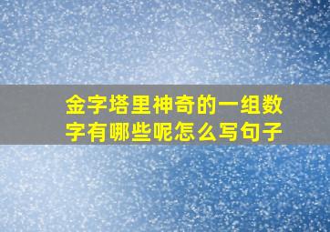 金字塔里神奇的一组数字有哪些呢怎么写句子