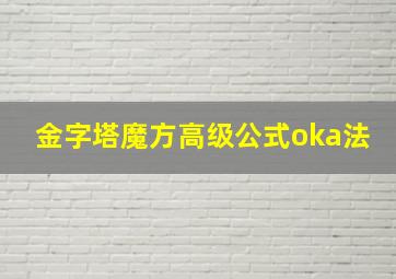 金字塔魔方高级公式oka法