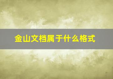 金山文档属于什么格式