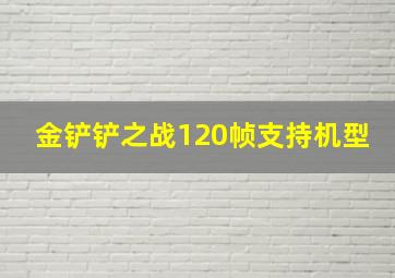 金铲铲之战120帧支持机型