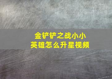 金铲铲之战小小英雄怎么升星视频