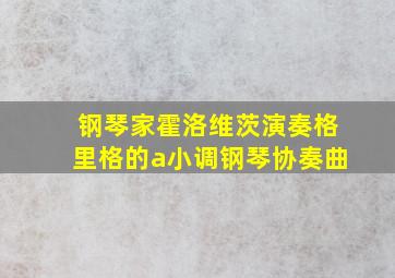 钢琴家霍洛维茨演奏格里格的a小调钢琴协奏曲