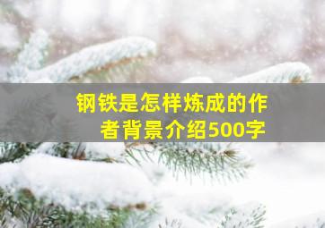 钢铁是怎样炼成的作者背景介绍500字