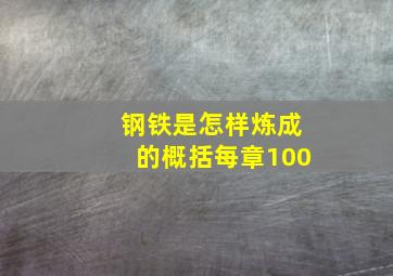 钢铁是怎样炼成的概括每章100