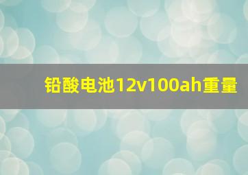 铅酸电池12v100ah重量