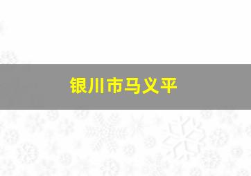 银川市马义平