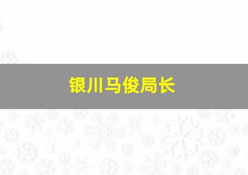 银川马俊局长