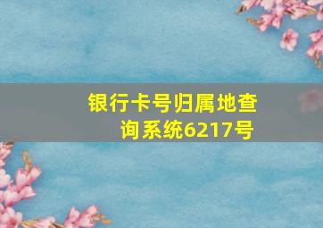 银行卡号归属地查询系统6217号