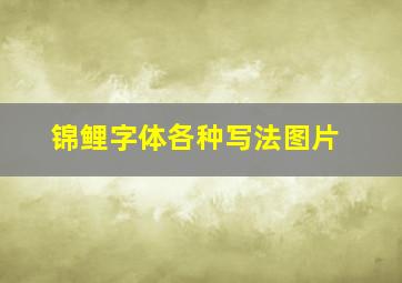 锦鲤字体各种写法图片