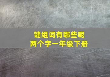 键组词有哪些呢两个字一年级下册