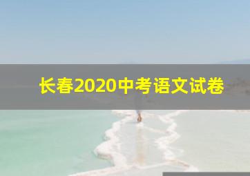 长春2020中考语文试卷